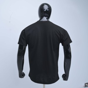 เสื้อยืดคอกลมสีดำคุณภาพพรีเมียมสำหรับผู้ชาย แขนสั้น โลโก้ปัก ทรงปกติ ผ้าฝ้าย สวมใส่สบาย เหมาะสำหรับเล่นกีฬา ขายส่ง - Product Image 2