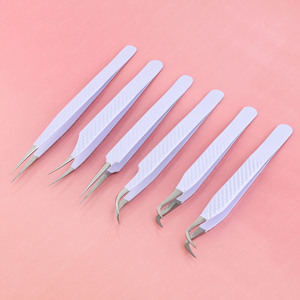 Pinzas para Extensión de Pestañas con Punta de Fibra Clásica de Primera Calidad, Ligeras, Precisas, Antiestáticas, Herramienta para Aislamiento de Pestañas - Product Image 3