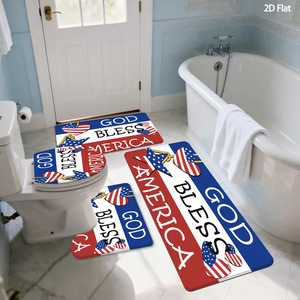 Ensemble de tapis de salle de bain absorbants imprimés sur mesure pour salle de bain, rideau de douche antidérapant, tapis de bain - Product Image 1
