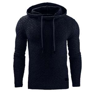 E0111ME34 solide Farbe Hoodie Herren Jacquard-Pullover langärmeliges Hoodie warme Farbe Kapuzen-Sweatshirt Jackette Sehe Mode - Product Image 2
