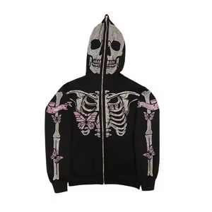 Men's 100%Cotton <b>Rhinestone</b> Hoodie French Terry Luxury Quality Heavy Weight Oversized Fit Custom Print Logo Men's <b>Hoodies</b> - Product Image 6