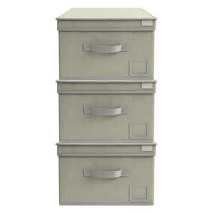 3 organizer armadio in tessuto grigio 50x40x25cm per uso armadio e bagno - Product Image 1