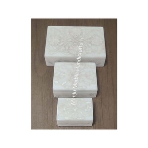 Diseño de lujo, diseño de calidad superior, pieza recién llegada, caja de incrustaciones de mármol, arte Floral de concha de mar de nácar para artículo de almacenamiento de joyas - Product Image 2