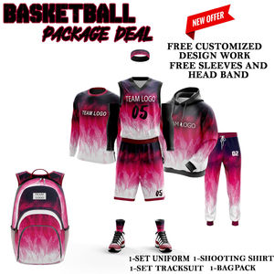 Meilleure vente Ensemble de maillots de basket-ball unisexe Design personnalisé imprimé respirant grande taille antibactérien à séchage rapide - Product Image 2