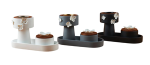 Base en bois de conception du Moyen-Orient de brûleur d'encens en métal noir de meilleure qualité personnalisée pour l'utilisation de parfums aromatiques de bureau à domicile - Product Image 3