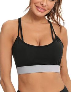 Soutiens-gorge de sport asymétriques à une épaule pour femmes, en nylon/coton, à maintien élevé, pour le yoga, l'entraînement et la gym, modèle court - Product Image 4
