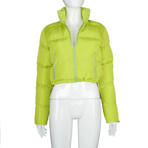 Wholesale Custom Logo Women's Stand Collar Puffer <b>Jacket</b> for Autumn/<b>Winter</b> New Arrival High Street Style Low MOQ - Product Image 3