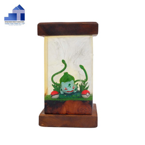 Best Seller Epoxy Resin Wooden Desk Lamp Stylish Home Decor <b>Lighting</b> for Bedroom and Interior Design Made in Vietnam - Product Image 2