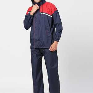 Ensemble 2 pièces de survêtement softshell à fermeture éclair personnalisé pour hommes avec passepoil poignets élastiques survêtement coupe-vent unisexe en nylon - Product Image 3