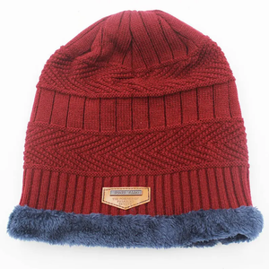 Bonnet tricoté chaud d'hiver en laine acrylique 100% pour hommes Style de caractère Protection des oreilles de ski en plein air pour adultes Bonnets en peluche en gros - Product Image 4
