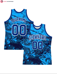 Maillots de basket-ball réversibles personnalisés unisexes en mesh respirant 100% polyester imprimés par transfert thermique - Product Image 2