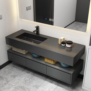 Muebles Duraderos BONG SEN, Lavabo de Pared, Servicio OEM, Gabinetes de PVC Modernos, Madera Contrachapada Impermeable, Muebles de Baño para Villa - Product Image 5