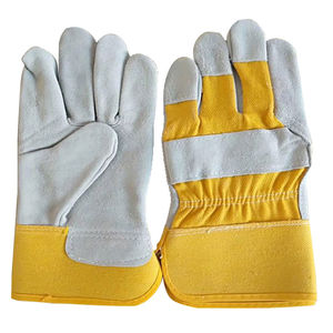 Guantes de trabajo de cuero de vaca de la mejor calidad Venta caliente Seguridad industrial Doble Palma Servicio OEM disponible - Product Image 5