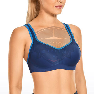 Nouveau soutien-gorge de sport respirant pour femme avec bretelles dos nu, logo frontal, maintien moyen pour l'entraînement, la gym et le yoga - Product Image 3