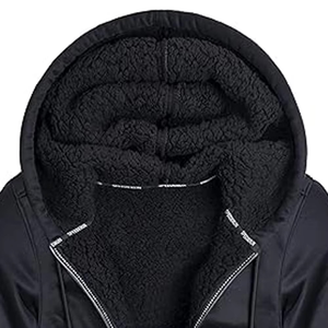 Wholesale High Quality Winter <b>Hoodies</b> for <b>Men</b> Customized Logo <b>Sherpa</b>-Lined Fleece Pocket Plain Dyed Thick Streetwear - Product Image 2