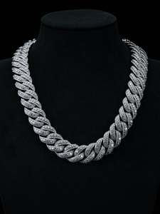 Collar Cubano con Corte Baguette Personalizado, Estilo Hip Hop, Chapado en Oro Rosa, Cadena Cubana de Plata 925, Joyería Fina para Hombre - Product Image 5