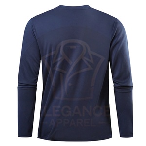 Buen proveedor con logotipo propio, diseño único, absorción de humedad, transpirable, adecuado para correr y entrenar, camiseta de manga larga para hombre. - Product Image 1