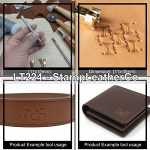 LT244 Tampon en cuir 11x15mm (7/16x5/8 ") Croissants imbriqués pour l'artisanat du cuir - Product Image 1