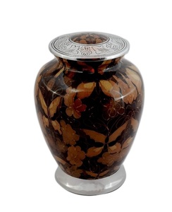 Urna de cremación de aluminio grabada en plata para cenizas humanas para adultos-Urna de almacenamiento de cenizas conmemorativas funerarias hechas a mano-Bolsa incluida - Product Image 4