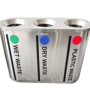 Trio Dustbin For Separate Waste Management Smart Bin Customized Storage Outdoor Dustbin