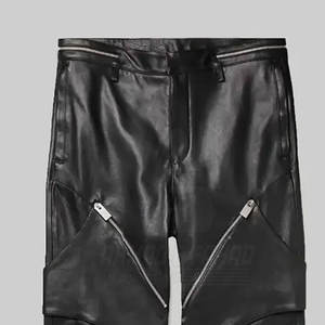 Pantalon en cuir décontracté léger de qualité supérieure pour hommes, taille mi-haute, logo personnalisé, prix de gros d'usine - Product Image 4