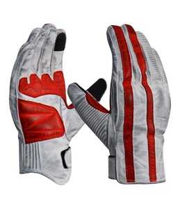 Gants vintage de moto en cuir pour hommes, gants de moto à écran tactile - Product Image 2