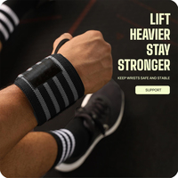 Bandes de maintien réglables pour poignets, idéales pour la musculation et la gymnastique, avec boucle de pouce et support pour une prise robuste lors de la levée de poids.