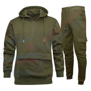 1/4 quart Zip pull chemise en gros hommes survêtement avec Design personnalisé tendance pantalons de survêtement ensemble costumes 2024 nouveaux survêtements - Product Image 1