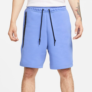 Men's Eco-Friendly Royal Blue <b>Tech</b> Fleece Breathable Windproof Knee-Length Hot <b>Shorts</b> Drawstring Custom Logo Branding Plain Dyed - Product Image 3