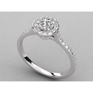 Bague élégante pour femme en or 18 carats avec diamant solitaire rond - Product Image 5