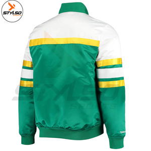 Blouson aviateur en satin de polyester de haute qualité Veste universitaire de baseball d'hiver avec capuche Style Letterman Fabriqué au Pakistan - Product Image 4