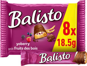 Balisto <b>Chocolate</b> Bar Yoberry Fruits des Bois Pasty Snack Bulk Packaging 8 x 18.5 g - Product Image 5