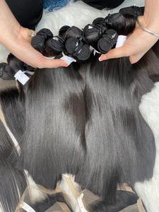 Extensión de cabello Remy humano virgen súper doble dibujado Hueso vietnamita crudo Tejido recto Cabello sedoso - Product Image 5