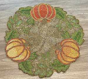 <b>Beaded</b> <b>Placemat</b> Handmade Round Charger for Luxury Dining & Holiday Decor Unique Piece Handmade <b>Beaded</b>, <b>Placemat</b>, Housewarming - Product Image 2