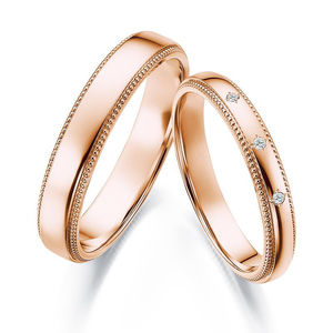 Set di Anelli Nuziali in Oro Massiccio AU750 18K, Collane Eleganti e alla Moda in Oro Bianco/Giallo/Rosa 18K - Product Image 5