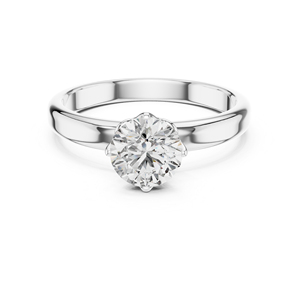 แหวนเพชรทรงกลมเพาะเลี้ยงในห้องปฏิบัติการ ทองคำ 14K สำหรับผู้หญิง |   แหวนของขวัญวันครบรอบ |   เพชรที่เพาะเลี้ยงใหม่ - Product Image 2