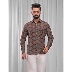 Chemise décontractée pour homme en coton imprimé à manches longues, respirante, en popeline ou tissu Oxford, motif floral ou à pois, offre ODM - Product Image 1