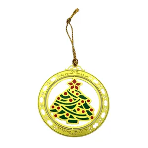 Luxury Metal Craft Decorative Custom Christmas Tree Ornaments