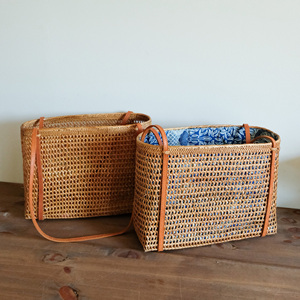 Latest design large capacity tote bag functional rattan totes great deal women purse handbag - Product Image 3