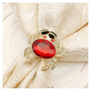 Servilletero de cangrejo de cristal clásico con servilletero de Metal elegante de travertino para decoraciones de fiesta de boda de Hotel - Product Image 1