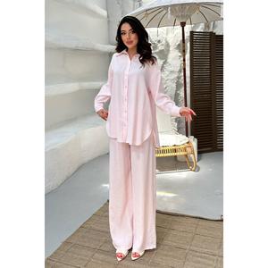 Ensemble deux pièces avec chemise rose - Rose - Product Image 1