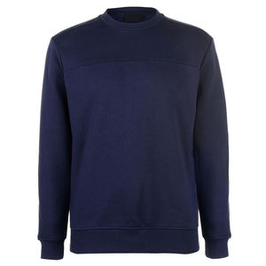 Sweat-shirts pour hommes de qualité supérieure en gros pour le streetwear, coupe décontractée, couleur bleue, uni, teinture unie, poignets côtelés, col rond, sweat-shirt à enfiler pour hommes - Product Image 1