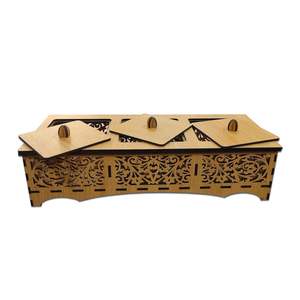 Caja de madera para dulces de frutos secos, bandeja de madera, caja de servicio para mesa, contenedor de almacenamiento decorativo, caja multiusos 3 con tapa - Product Image 1