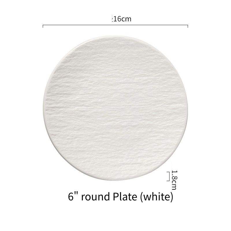 จานกลม 6 นิ้ว (สีขาว)