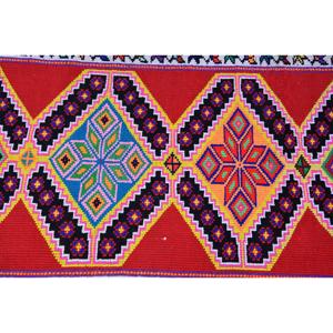 3x12.1 ft Turkish Herki Rug, Vintage Rug, <b>Red</b> Plants & trees <b>Wool</b> Rug - Product Image 5