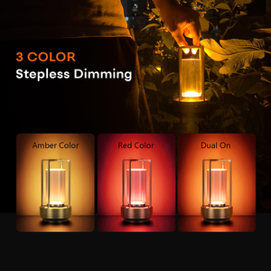 3 màu cảm ứng xách tay sang trọng ngoài trời nhà hàng pha lê đèn lồng có thể sạc lại bảng chéo LED Đèn tâm trạng đèn bảng đèn - Product Image 3