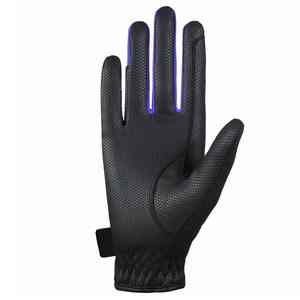 2025 Fabrication professionnelle Gants d'équitation d'été Gants en cuir antidérapants noirs et bleus avec la dernière conception - Product Image 3