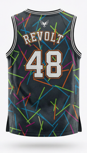 Camiseta de Baloncesto Personalizada Estilo Profesional para Hombre, Sublimada, Malla Birdseye, Logotipo Frontal, Transpirable, Secado Rápido - Product Image 2