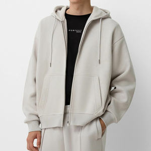 Ensemble de survêtement pour homme en molleton épais 500GSM, fermeture éclair intégrale, 100% coton, sweat-shirt à capuche et pantalon de jogging, survêtement pour homme - Product Image 5