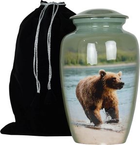 โกศตกแต่งสำหรับใส่เถ้ากระดูกของผู้ใหญ่โกศด้วยการออกแบบลายดอกไม้ทำด้วยมือทำจากโลหะพร้อมถุงกำมะหยี่ - Product Image 3